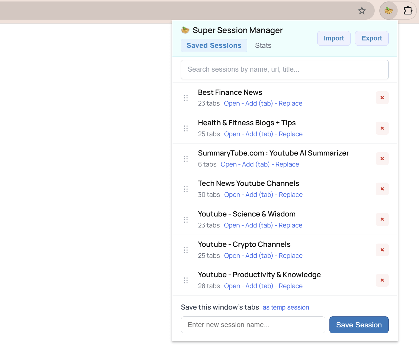 Super Session Manager in action